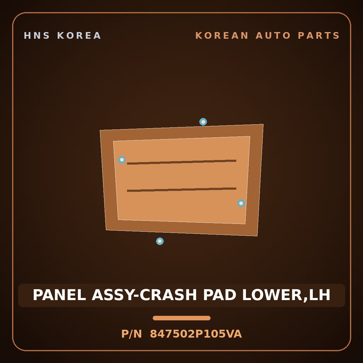 Genuine Mobis PANEL ASSY-CRASH PAD LOWER,LH 847502P105VA for Sorento 2012 HNS Parts Korea