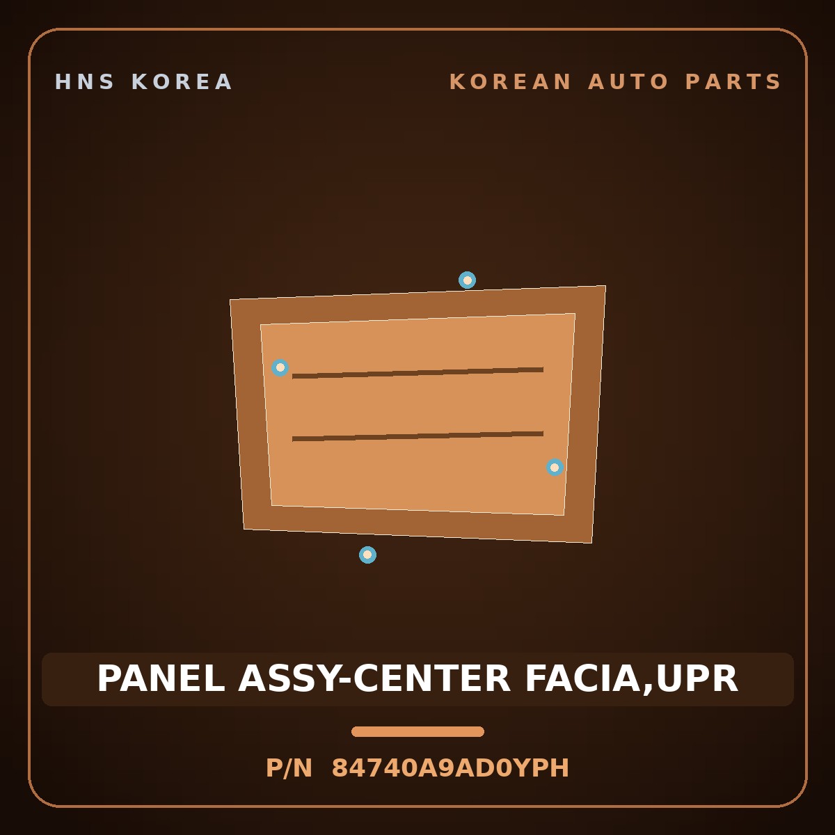 Genuine Mobis PANEL ASSY-CENTER FACIA,UPR 84740A9AD0YPH for Carnival 2018 HNS Parts Korea