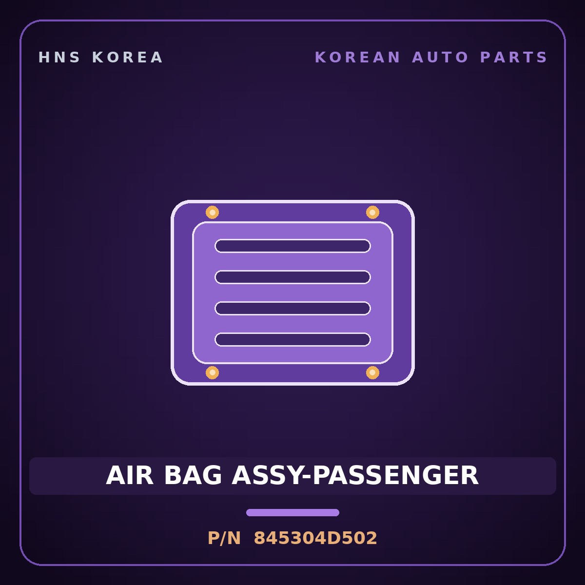 Genuine Mobis AIR BAG ASSY-PASSENGER 845304D502 for Carnival 2005 HNS Parts Korea