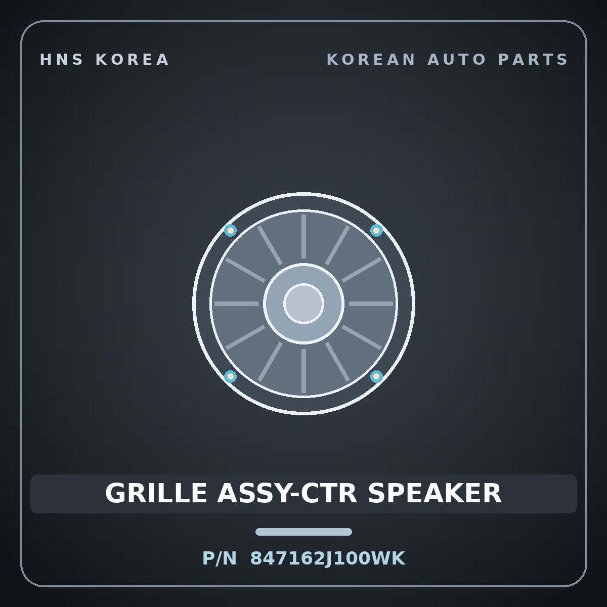 Genuine Mobis GRILLE ASSY-CTR SPEAKER 847162J100WK for Mohave 2007 HNS Parts Korea