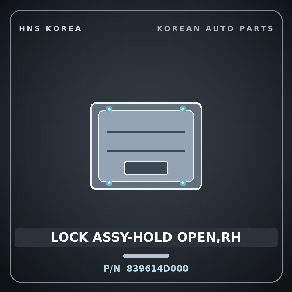 Genuine Mobis LOCK ASSY-HOLD OPEN,RH 839614D000 for Carnival 2005 HNS Parts Korea