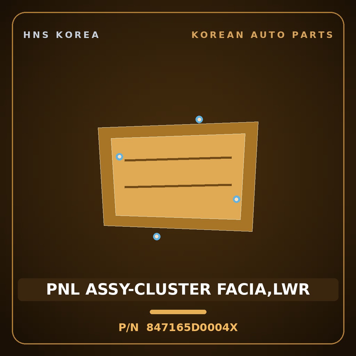 Genuine Mobis PNL ASSY-CLUSTER FACIA,LWR 847165D0004X for County 2020 HNS Parts Korea
