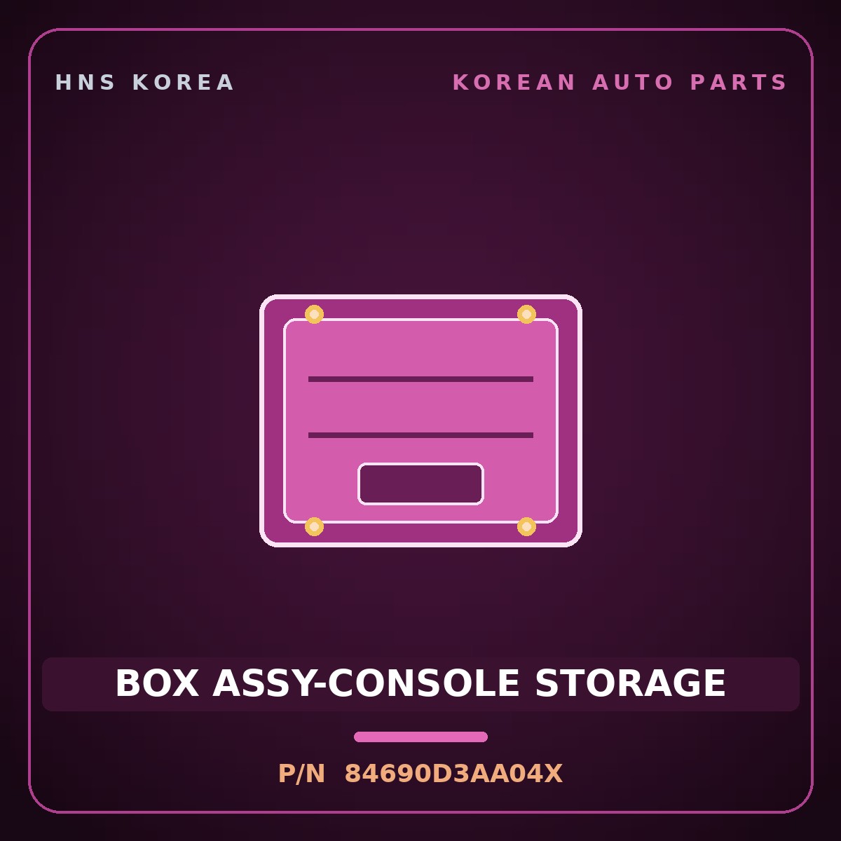 Genuine Mobis BOX ASSY-CONSOLE STORAGE 84690D3AA04X for Tucson 2018 HNS Parts Korea