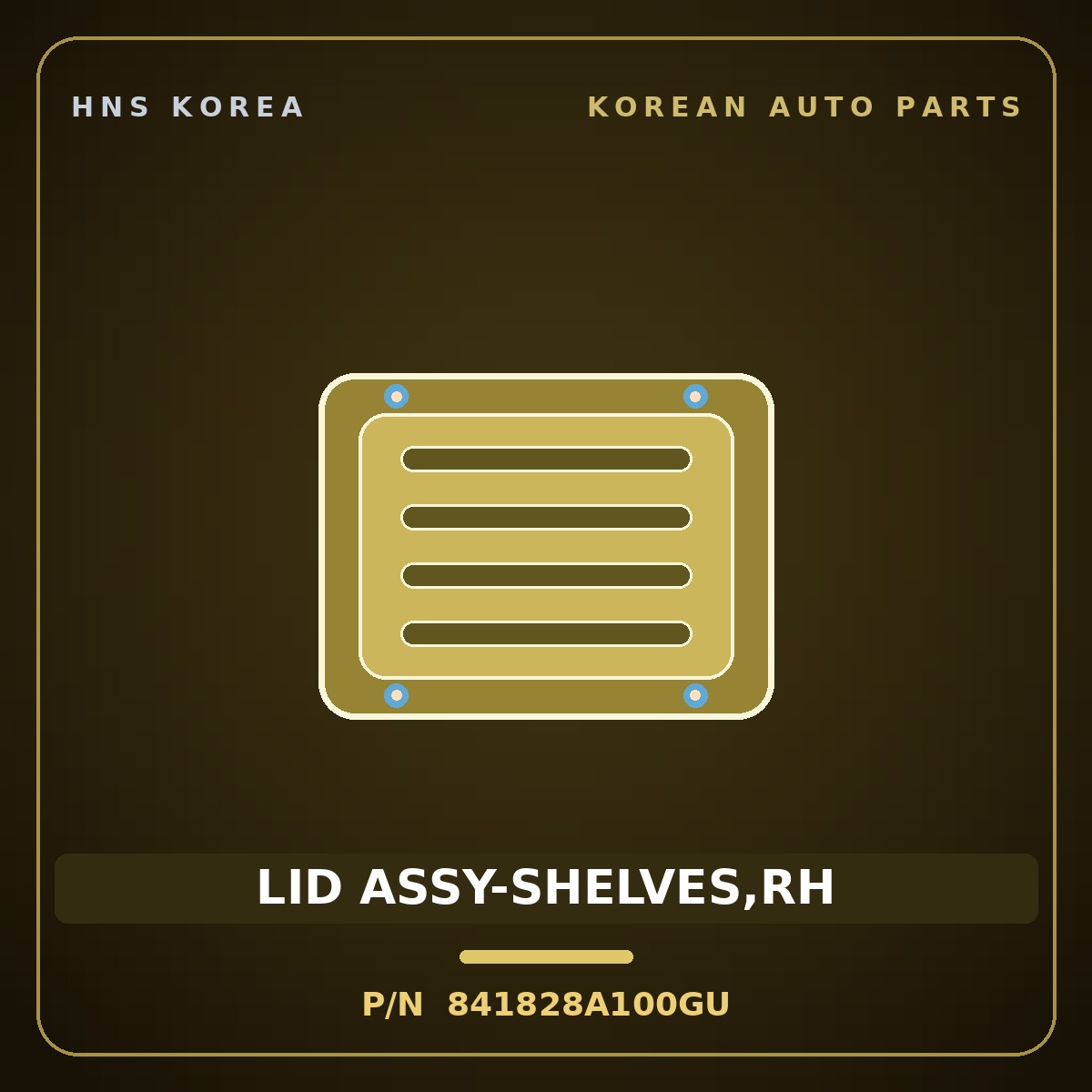 Genuine Mobis LID ASSY-SHELVES,RH 841828A100GU for Aero Queen 1995 HNS Parts Korea