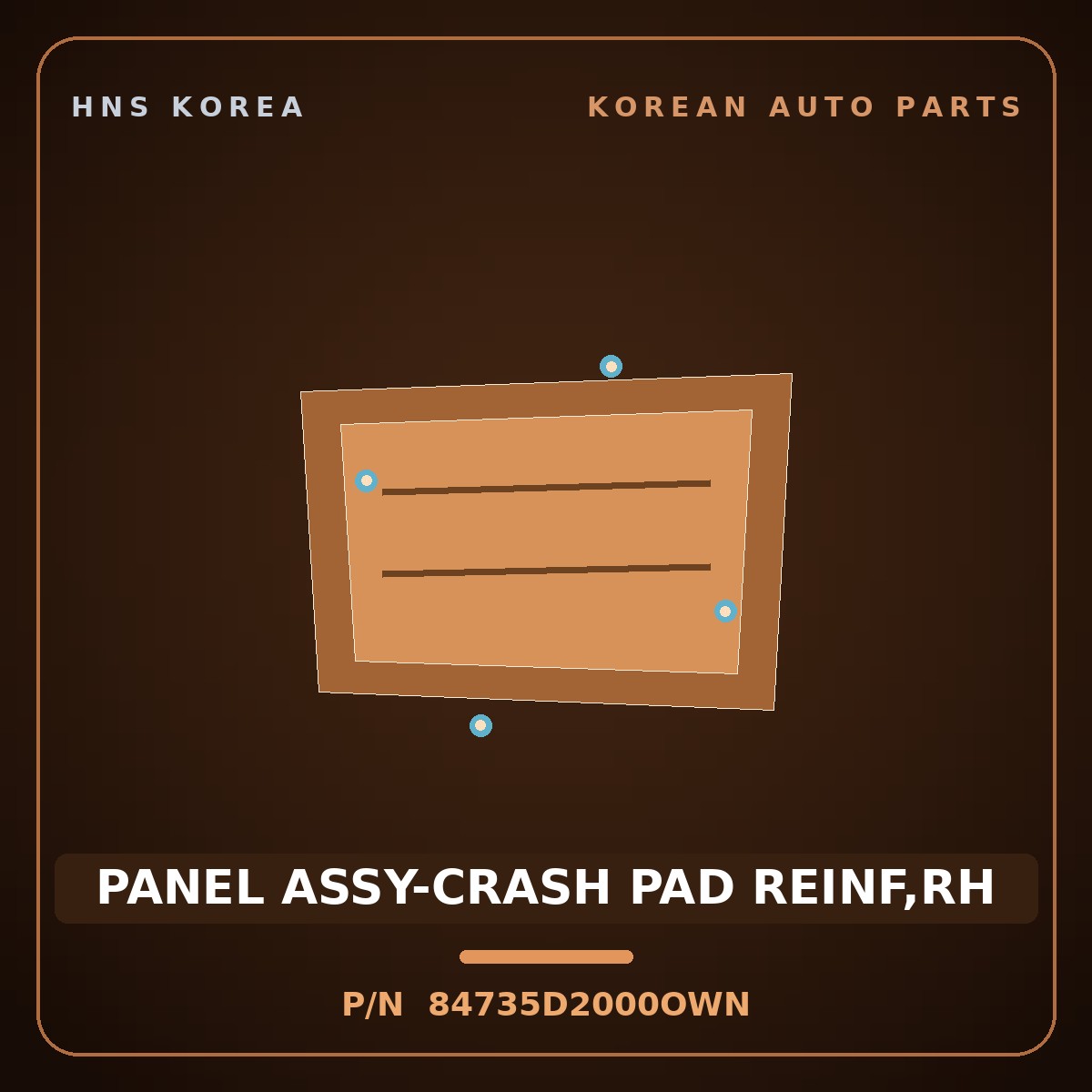 Genuine Mobis PANEL ASSY-CRASH PAD REINF,RH 84735D2000OWN for G90 2019 HNS Parts Korea