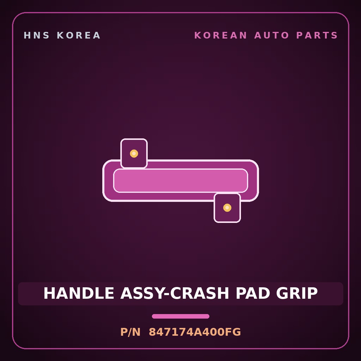 Genuine Mobis HANDLE ASSY-CRASH PAD GRIP 847174A400FG for Grand Starex 1997 HNS Parts Korea