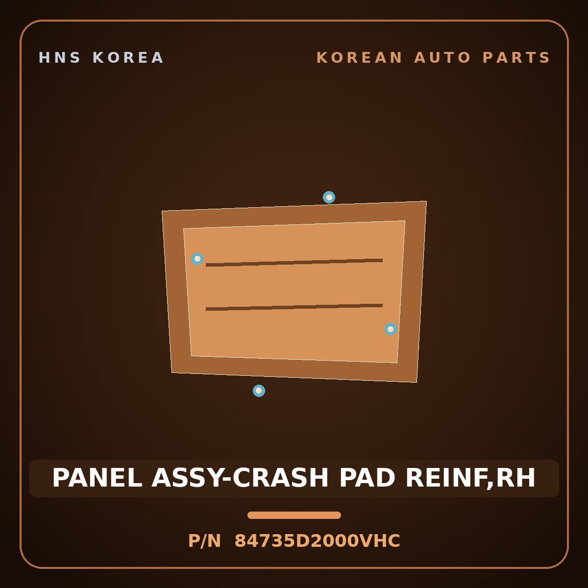 Genuine Mobis PANEL ASSY-CRASH PAD REINF,RH 84735D2000VHC for Genesis EQ900 2016 HNS Parts Korea