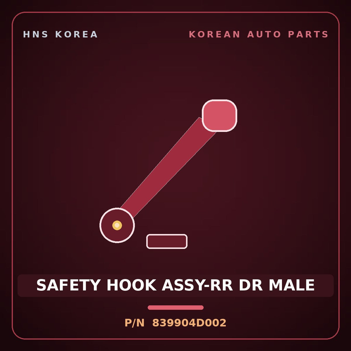 Genuine Mobis SAFETY HOOK ASSY-RR DR MALE 839904D002 for Carnival 2005 HNS Parts Korea
