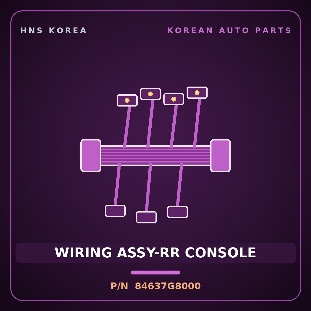Genuine Mobis WIRING ASSY-RR CONSOLE 84637G8000 for Grandeur 2017 HNS Parts Korea