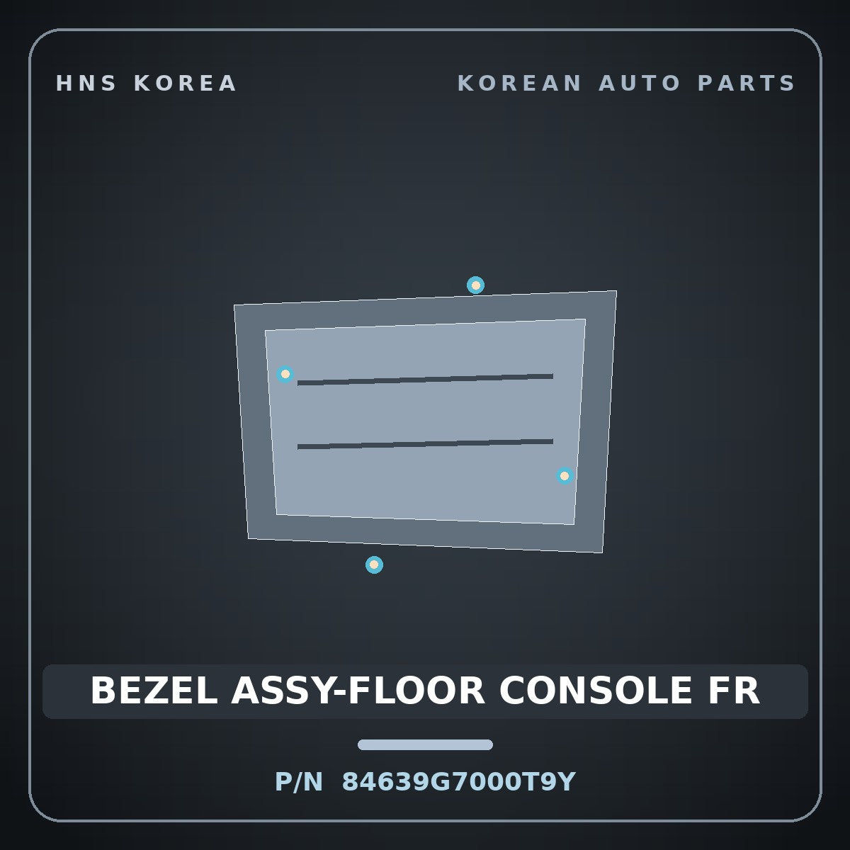 Genuine Mobis BEZEL ASSY-FLOOR CONSOLE FR 84639G7000T9Y for IONIQ 2016 HNS Parts Korea