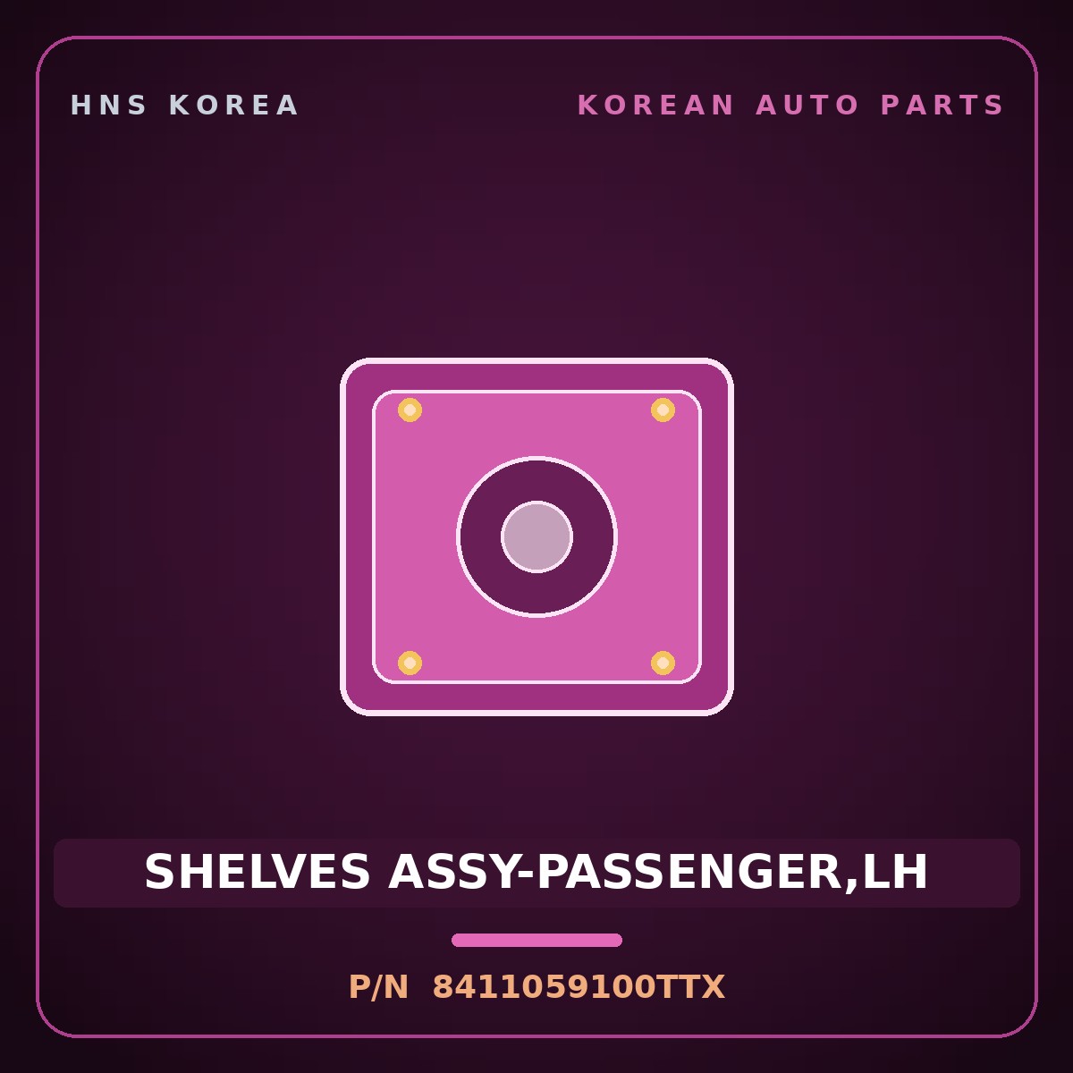 Genuine Mobis SHELVES ASSY-PASSENGER,LH 8411059100TTX for Solati 2014 HNS Parts Korea