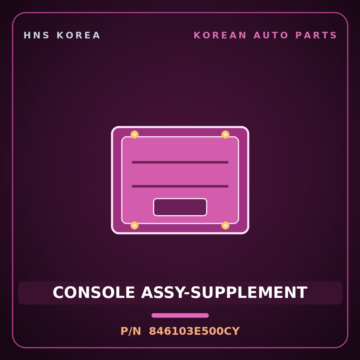 Genuine Mobis CONSOLE ASSY-SUPPLEMENT 846103E500CY for Sorento 2006 HNS Parts Korea