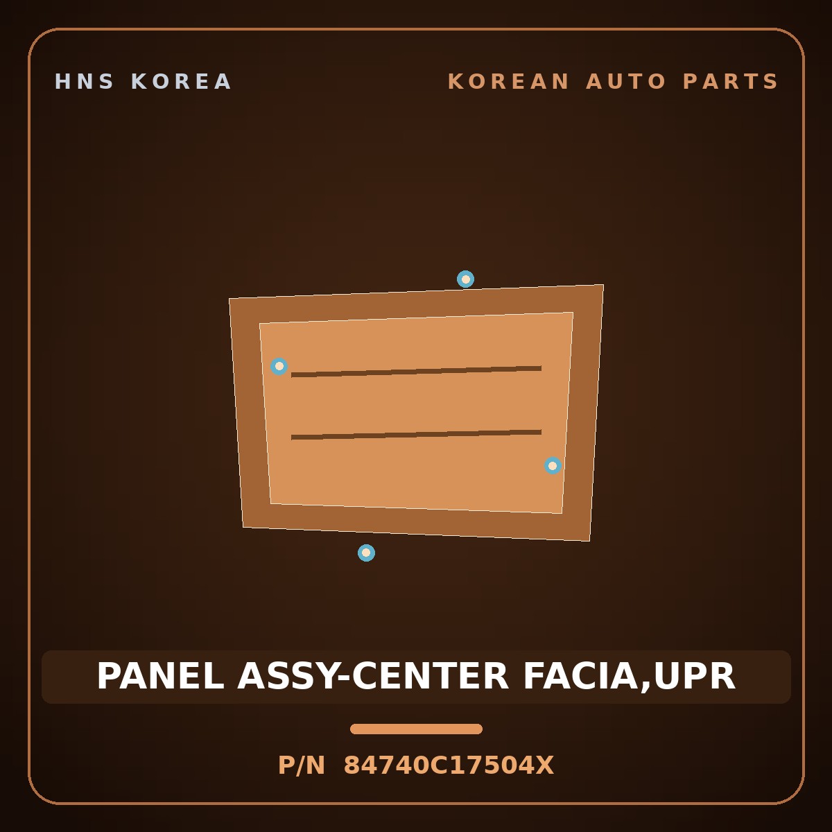 Genuine Mobis PANEL ASSY-CENTER FACIA,UPR 84740C17504X for Sonata 2014 HNS Parts Korea