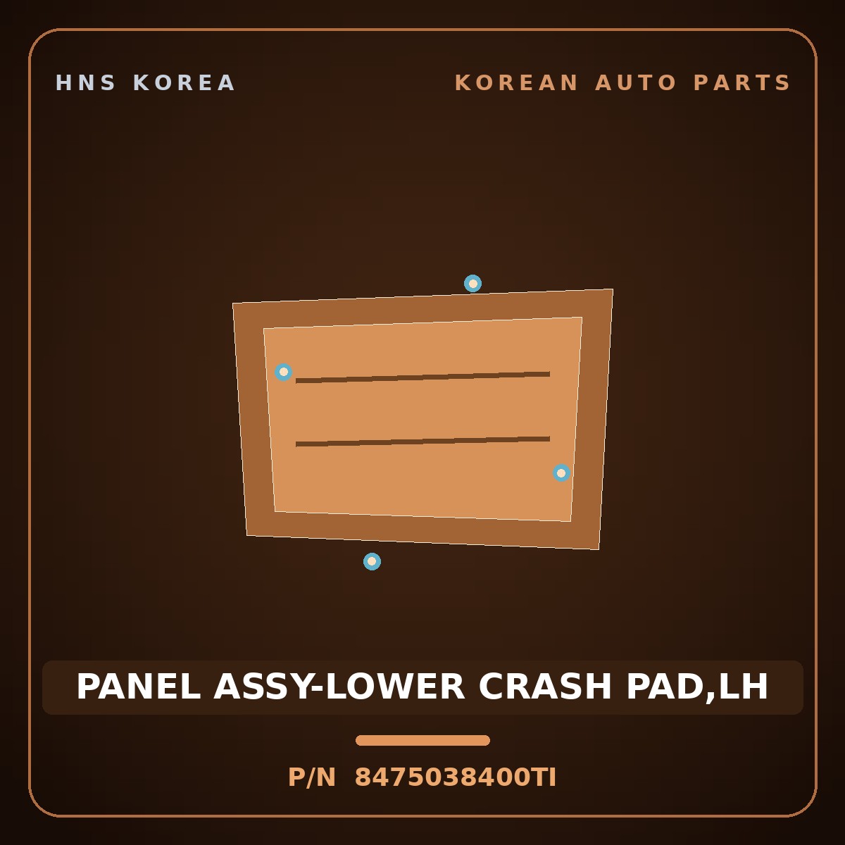 Genuine Mobis PANEL ASSY-LOWER CRASH PAD,LH 8475038400TI for Sonata 1999 HNS Parts Korea