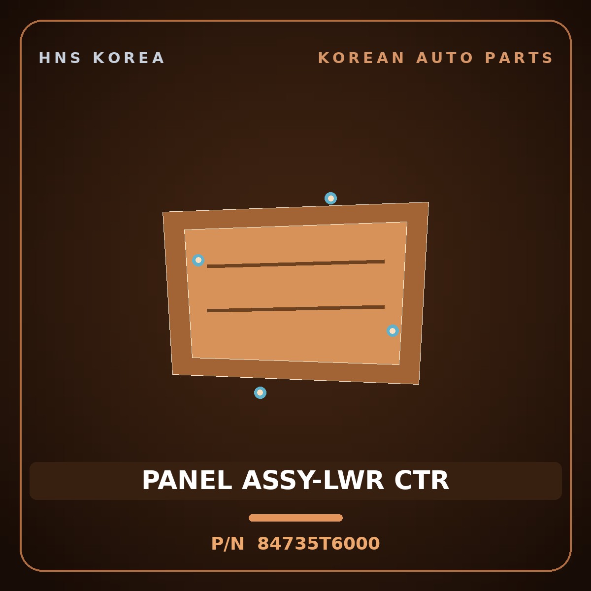 Genuine Mobis PANEL ASSY-LWR CTR 84735T6000 for Genesis GV80 2020 HNS Parts Korea