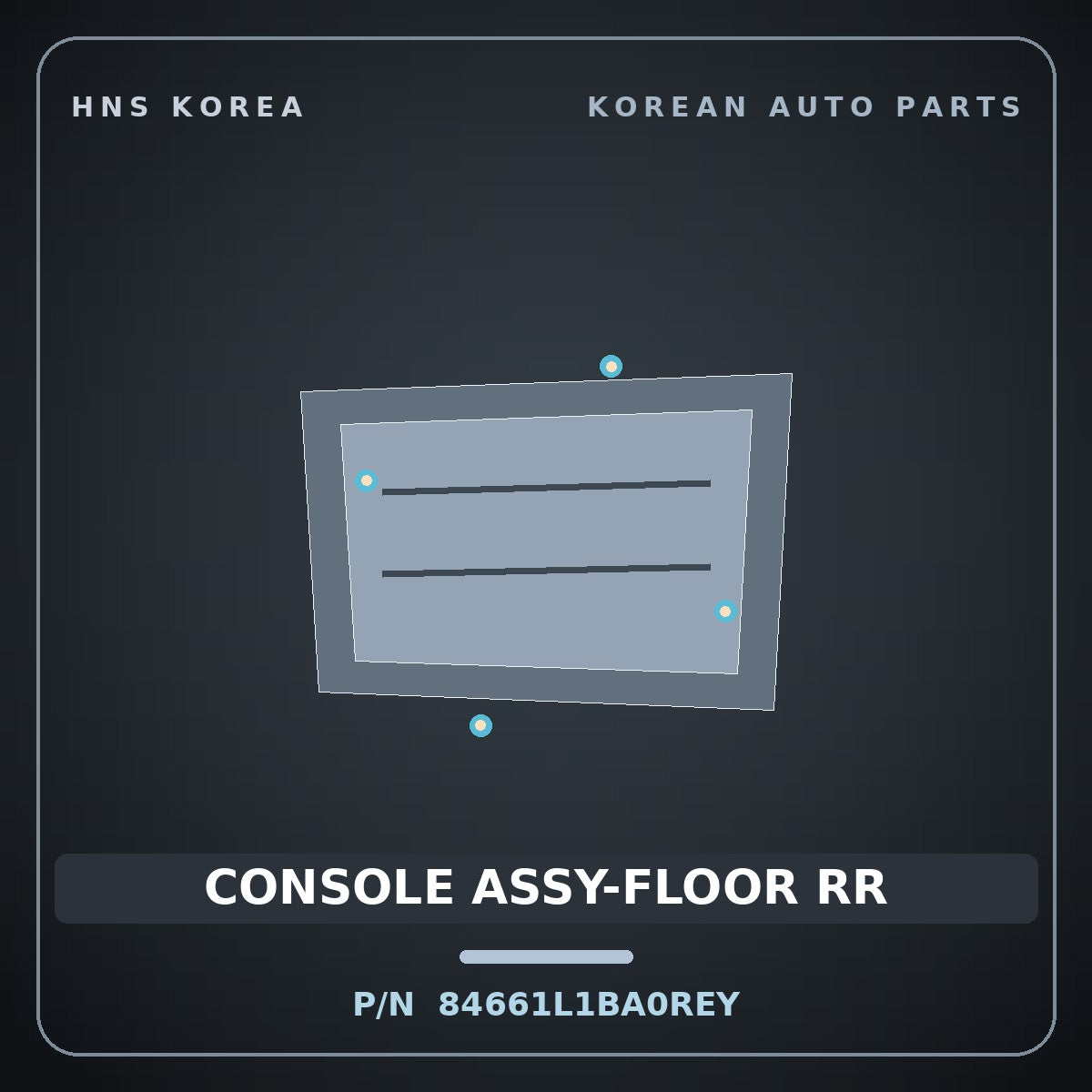 Genuine Mobis CONSOLE ASSY-FLOOR RR 84661L1BA0REY for Sonata 2023 HNS Parts Korea