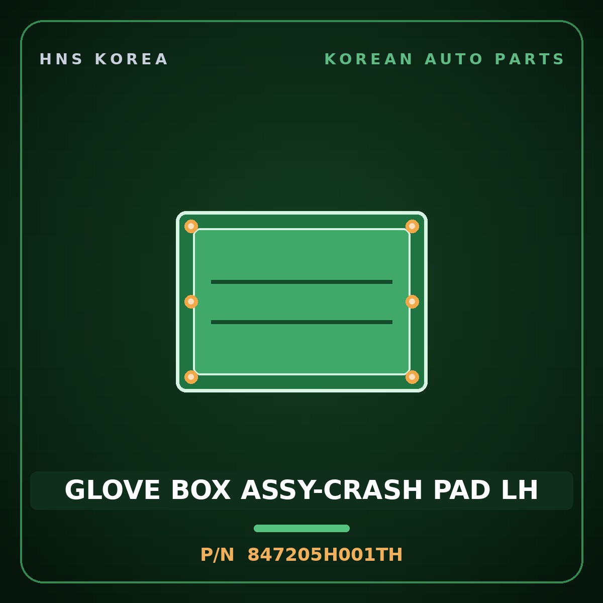 Genuine Mobis GLOVE BOX ASSY-CRASH PAD LH 847205H001TH for Mighty 2004 HNS Parts Korea