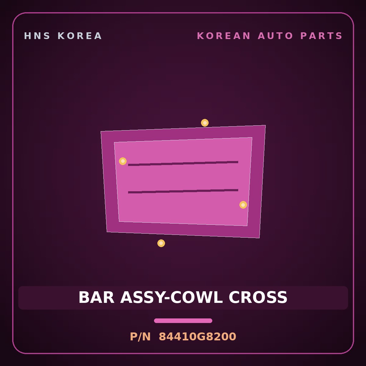 Genuine Mobis BAR ASSY-COWL CROSS 84410G8200 for Grandeur 2017 HNS Parts Korea