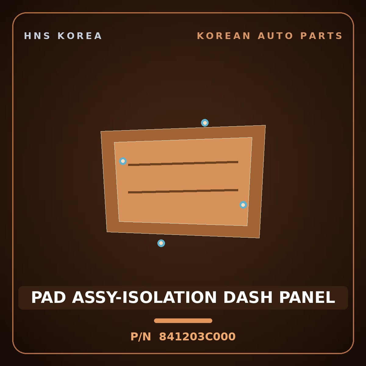 Genuine Mobis PAD ASSY-ISOLATION DASH PANEL 841203C000 for Optima 2000 HNS Parts Korea