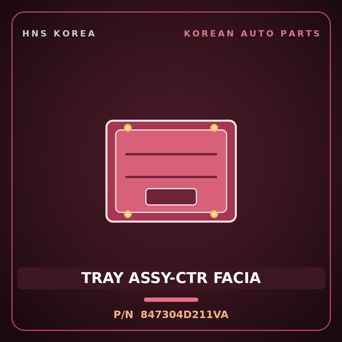 Genuine Mobis TRAY ASSY-CTR FACIA 847304D211VA for Carnival 2005 HNS Parts Korea