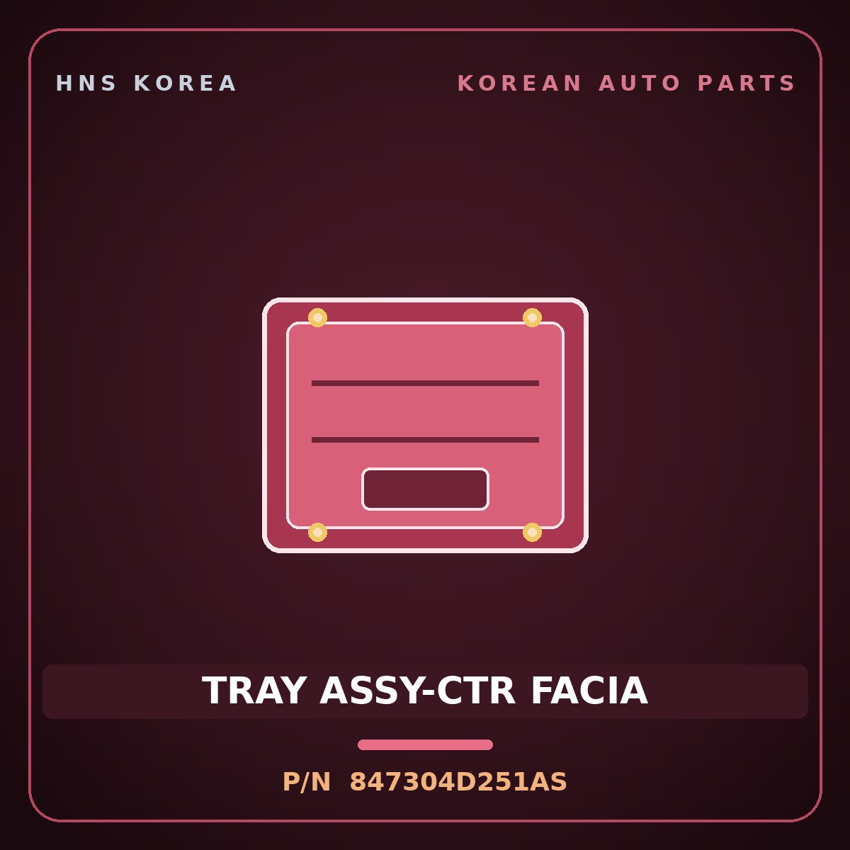 Genuine Mobis TRAY ASSY-CTR FACIA 847304D251AS for Carnival 2005 HNS Parts Korea