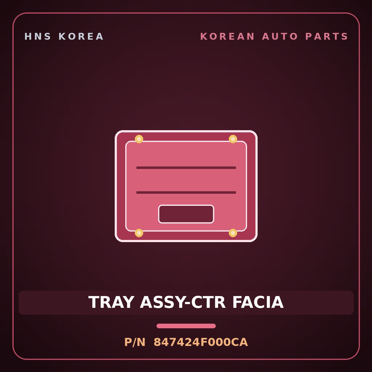 Genuine Mobis TRAY ASSY-CTR FACIA 847424F000CA for Porter 2004 HNS Parts Korea