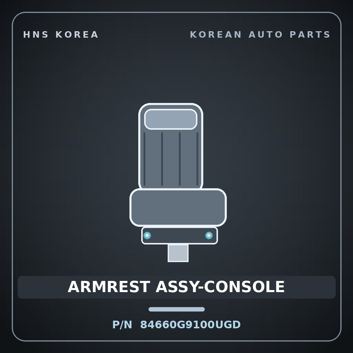 Genuine Mobis ARMREST ASSY-CONSOLE 84660G9100UGD for G70 2017 HNS Parts Korea