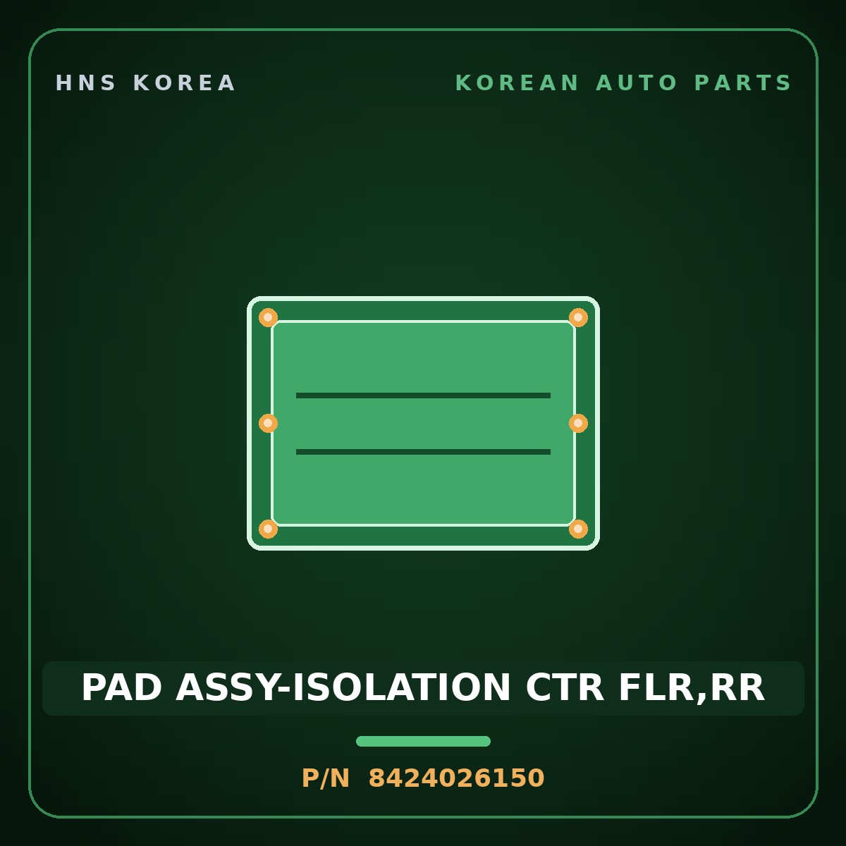 Genuine Mobis PAD ASSY-ISOLATION CTR FLR,RR 8424026150 for Santa Fe 2000 HNS Parts Korea