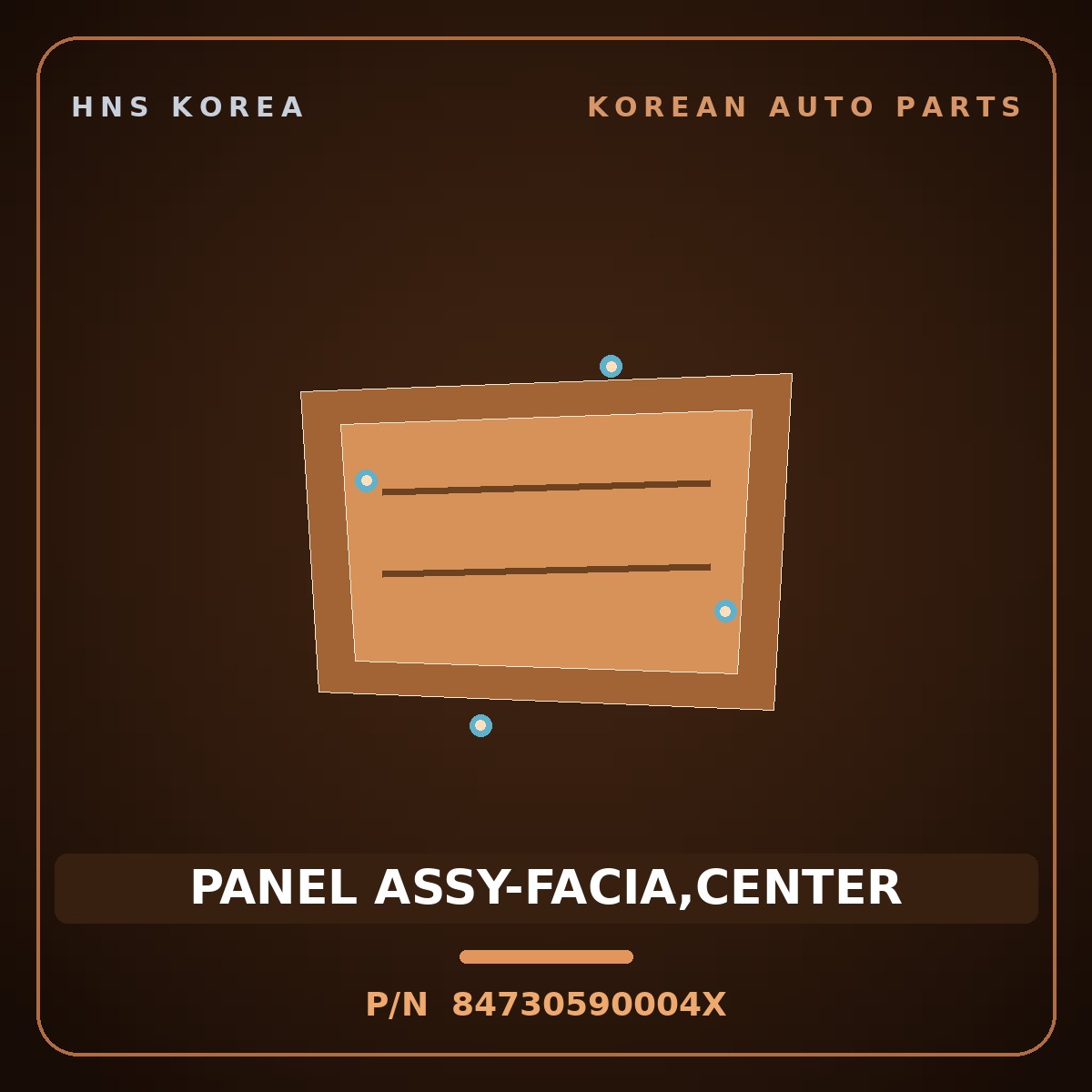 Genuine Mobis PANEL ASSY-FACIA,CENTER 84730590004X for Solati 2014 HNS Parts Korea