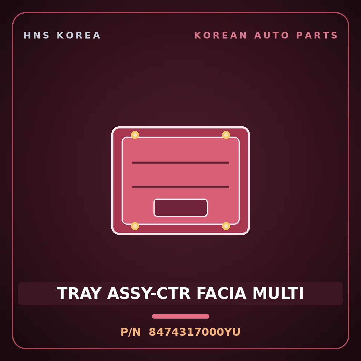 Genuine Mobis TRAY ASSY-CTR FACIA MULTI 8474317000YU for Lavita 2001 HNS Parts Korea