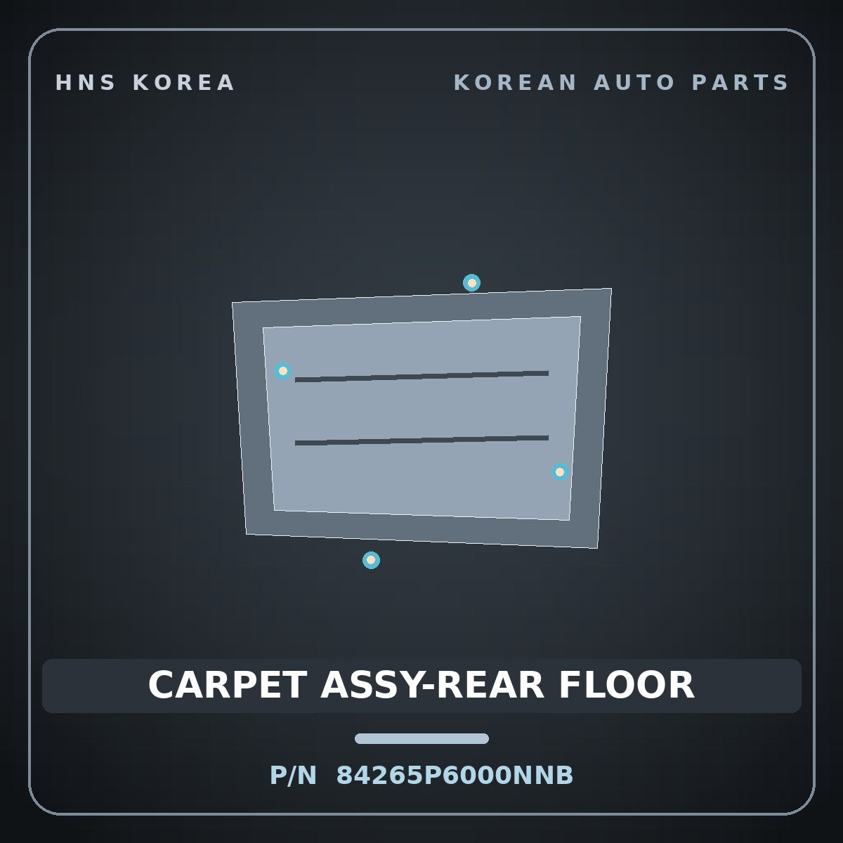 Genuine Mobis CARPET ASSY-REAR FLOOR 84265P6000NNB for Santa Fe 2024 HNS Parts Korea