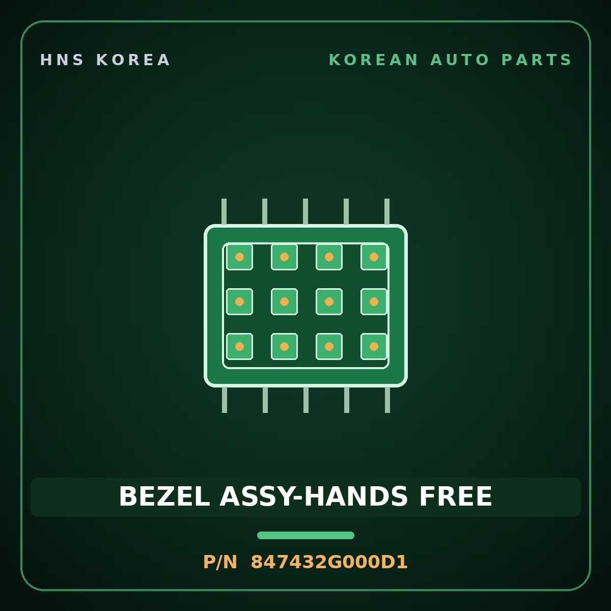 Genuine Mobis BEZEL ASSY-HANDS FREE 847432G000D1 for Lotze 2005 HNS Parts Korea