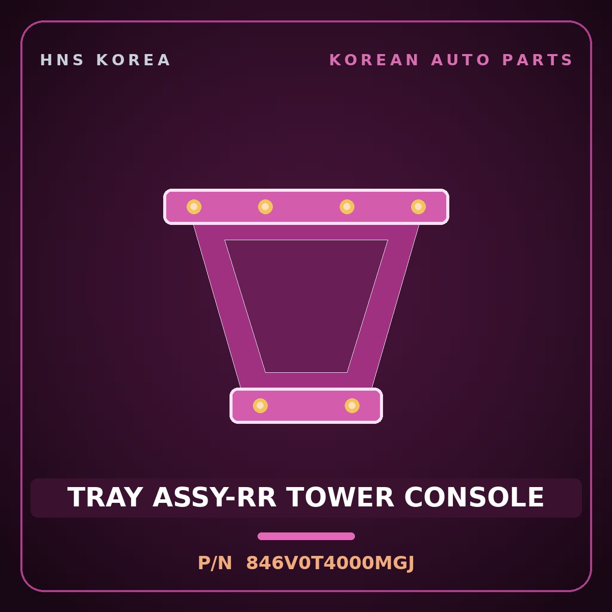 Genuine Mobis TRAY ASSY-RR TOWER CONSOLE 846V0T4000MGJ for G90 2022 HNS Parts Korea