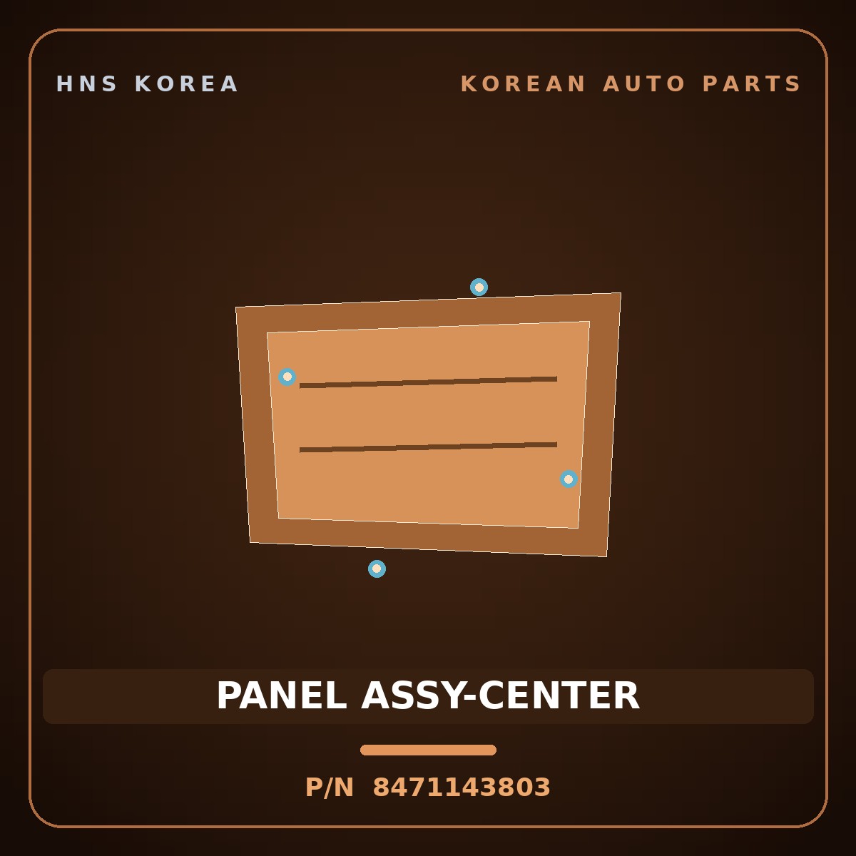 Genuine Mobis PANEL ASSY-CENTER 8471143803 for Grace 1995 HNS Parts Korea