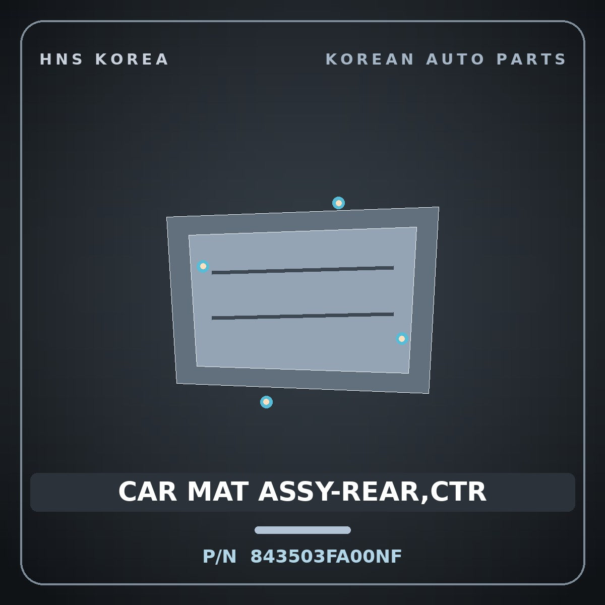 Genuine Mobis CAR MAT ASSY-REAR,CTR 843503FA00NF for Opirus 2003 HNS Parts Korea