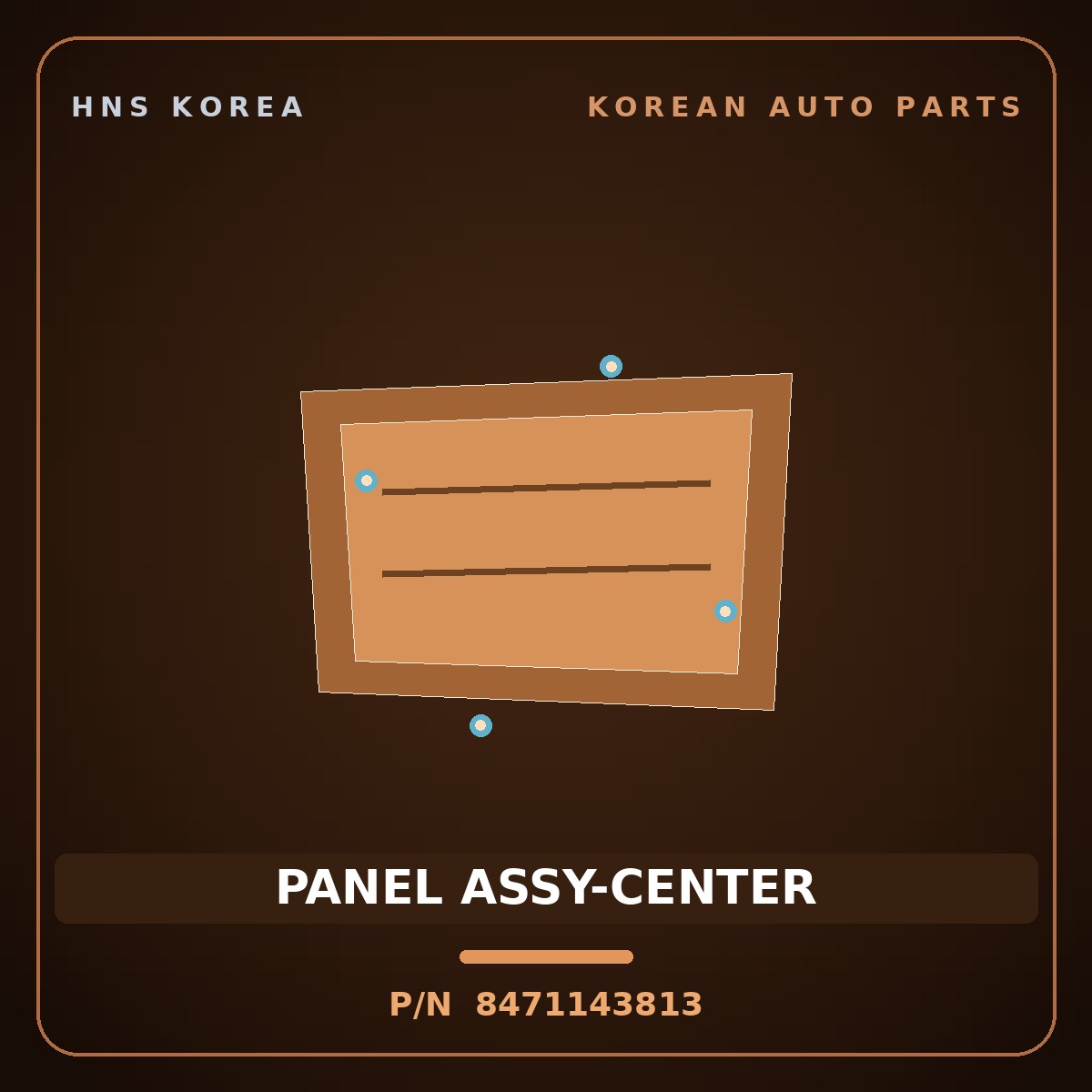 Genuine Mobis PANEL ASSY-CENTER 8471143813 for Grace 1995 HNS Parts Korea