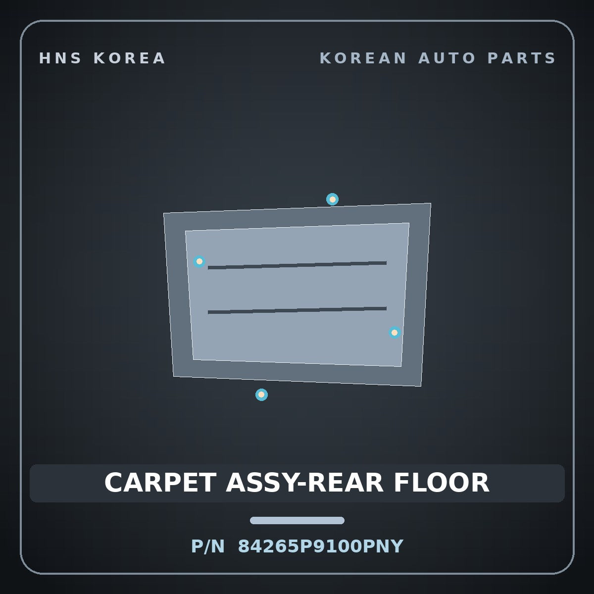 Genuine Mobis CARPET ASSY-REAR FLOOR 84265P9100PNY for Palisade 2025 HNS Parts Korea