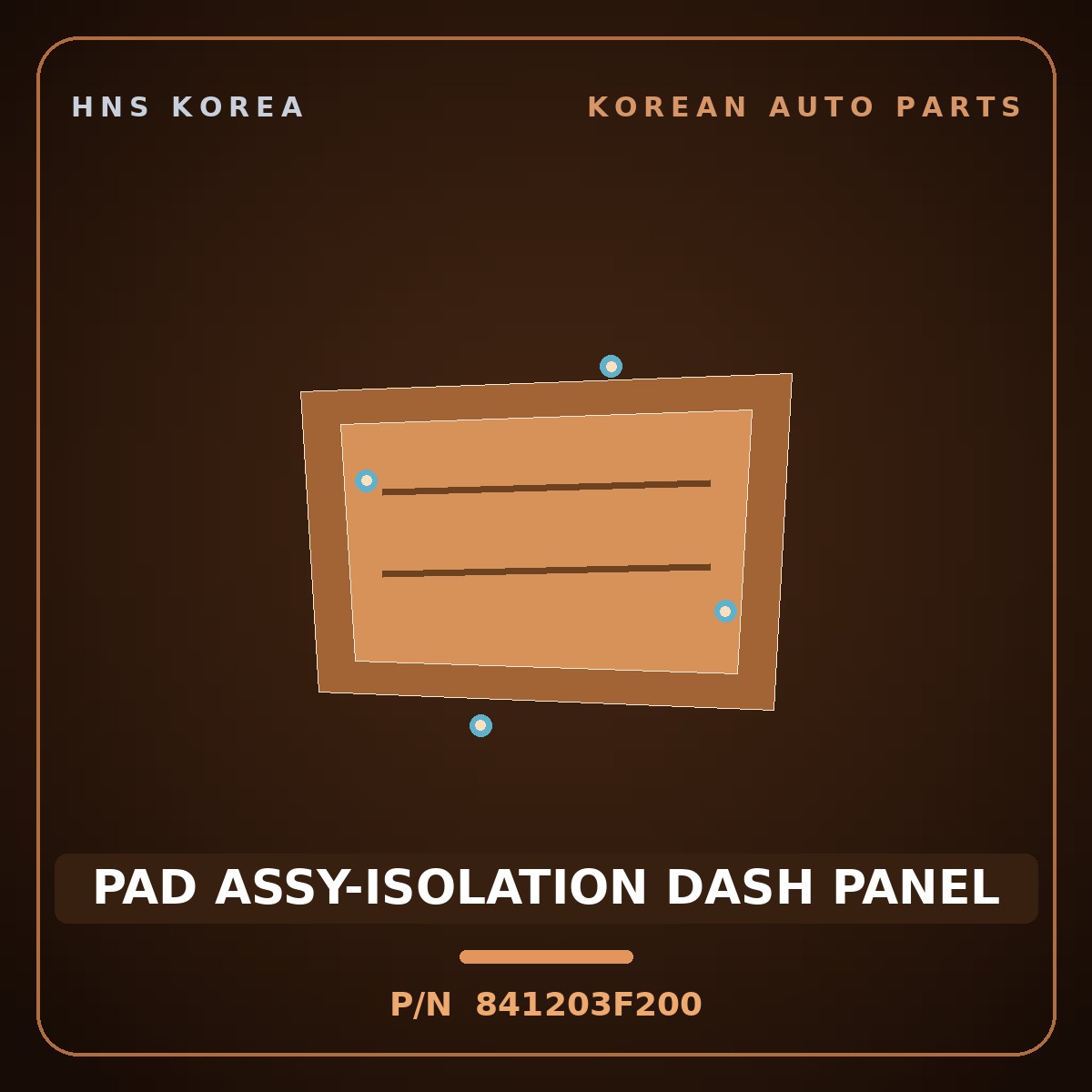Genuine Mobis PAD ASSY-ISOLATION DASH PANEL 841203F200 for Opirus 2003 HNS Parts Korea