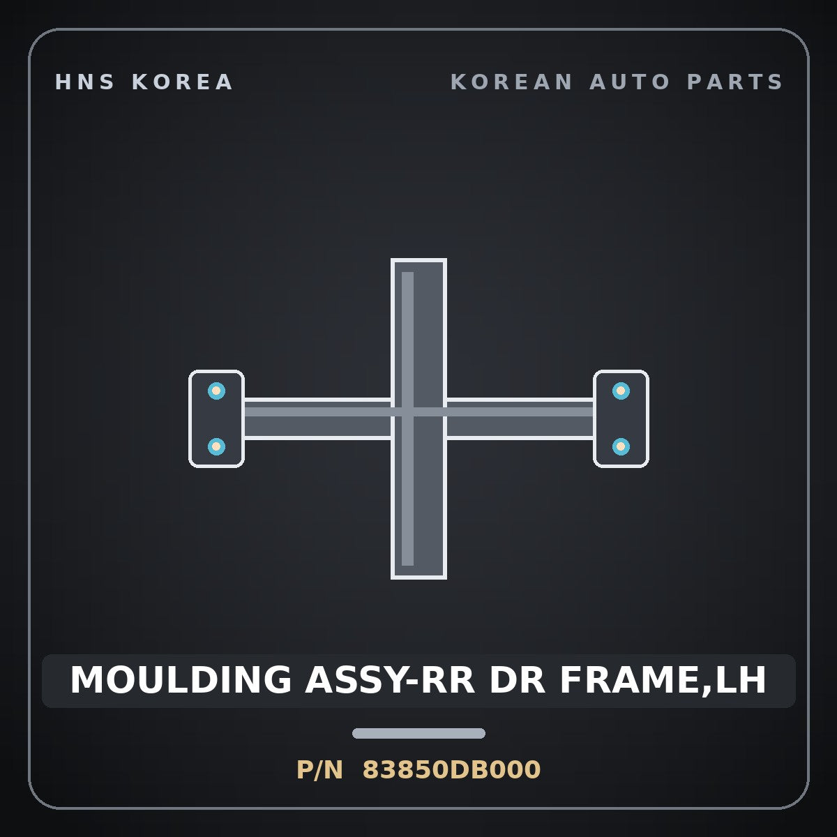 Genuine Mobis MOULDING ASSY-RR DR FRAME,LH 83850DB000 for Niro 2022 HNS Parts Korea