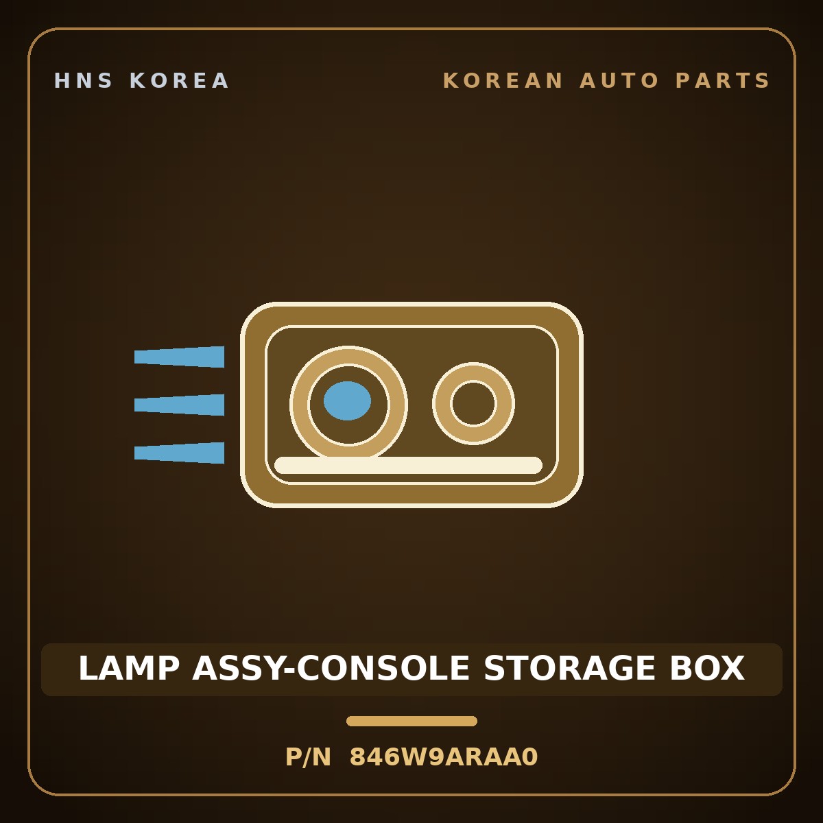 Genuine Mobis LAMP ASSY-CONSOLE STORAGE BOX 846W9ARAA0 for Genesis GV70 2024 HNS Parts Korea