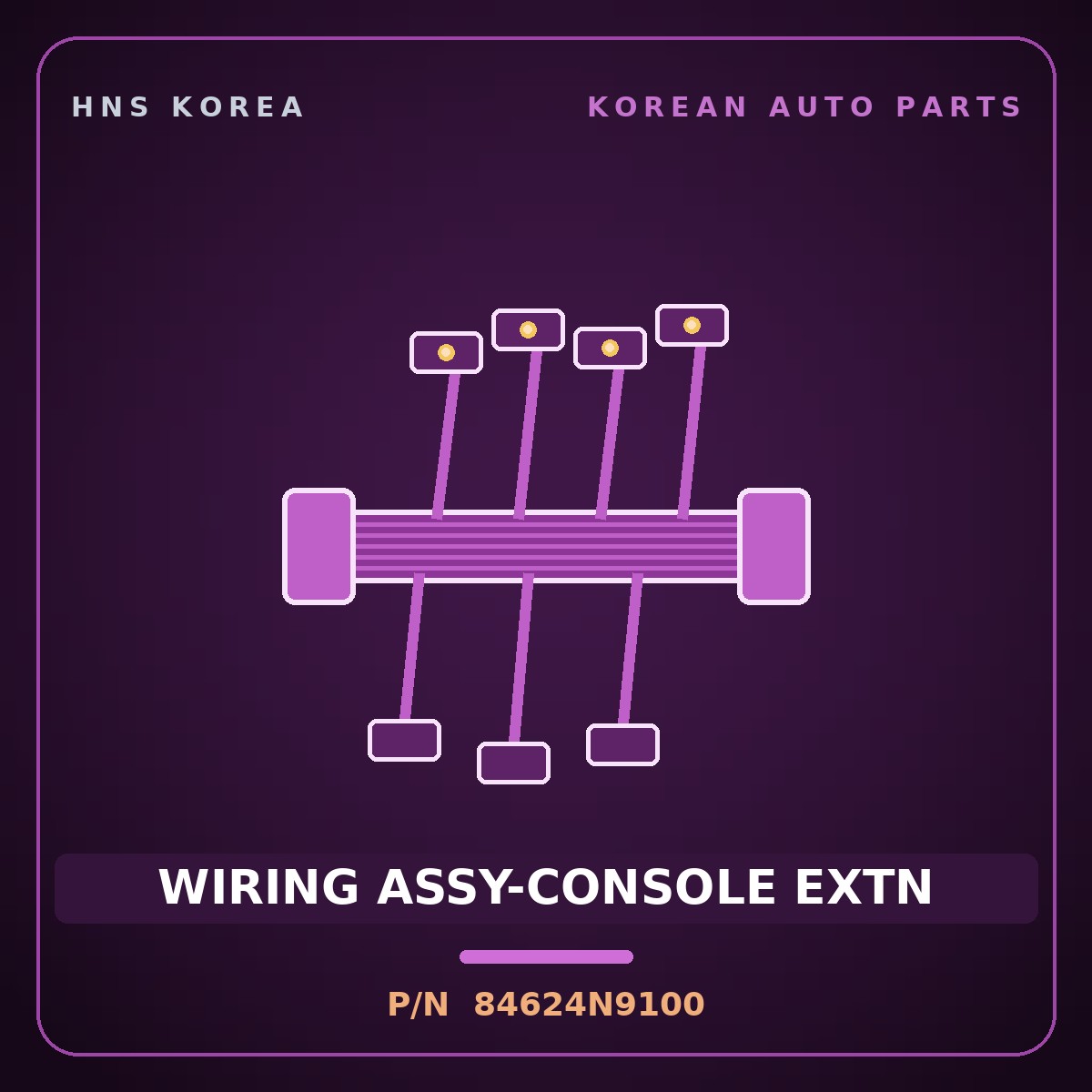 Genuine Mobis WIRING ASSY-CONSOLE EXTN 84624N9100 for Tucson 2021 HNS Parts Korea