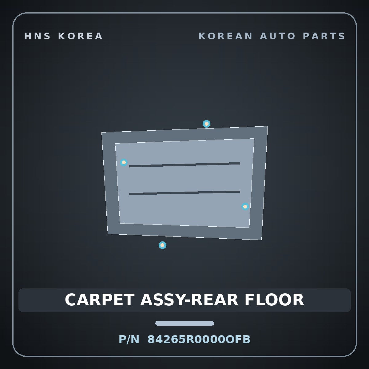Genuine Mobis CARPET ASSY-REAR FLOOR 84265R0000OFB for Carnival 2024 HNS Parts Korea