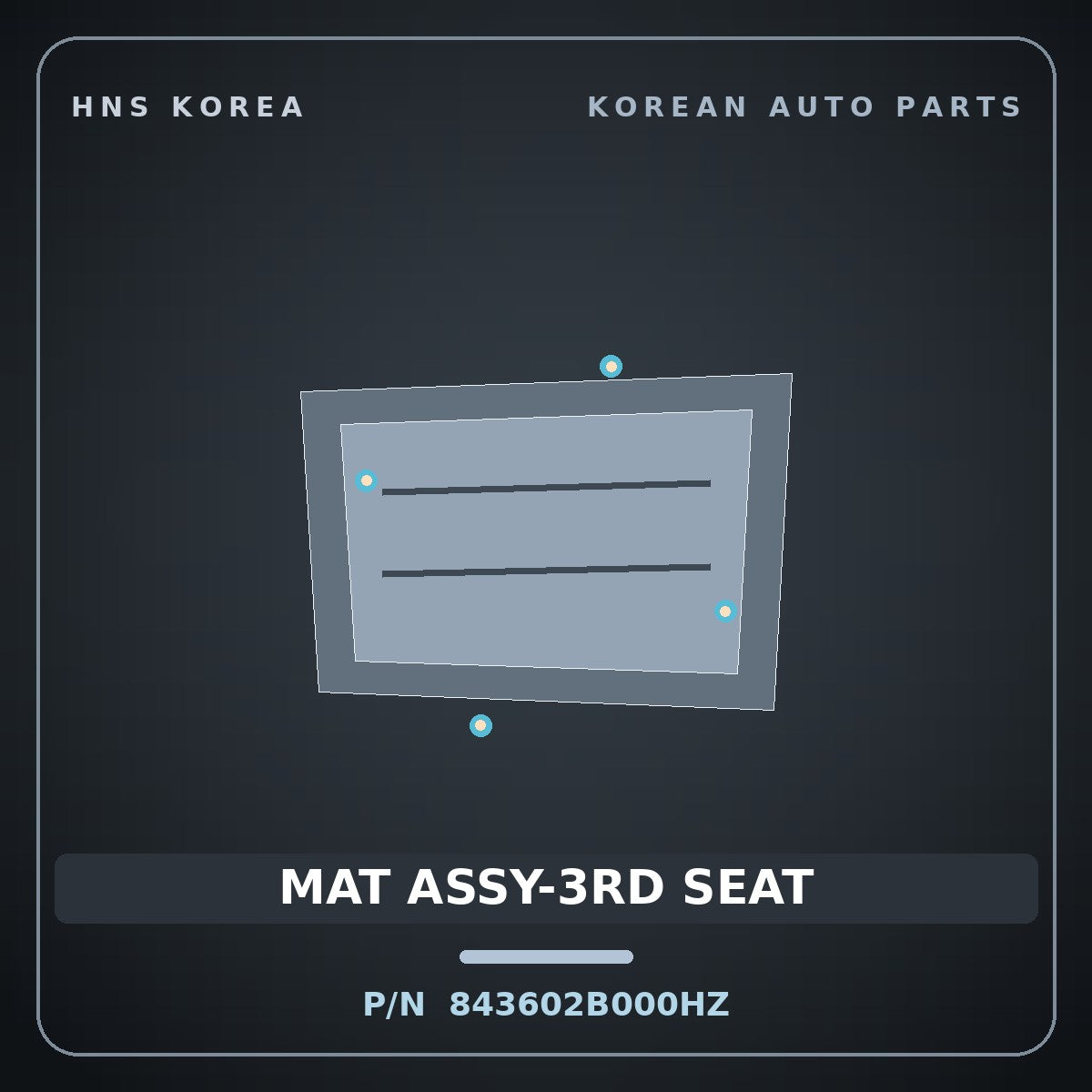 Genuine Mobis MAT ASSY-3RD SEAT 843602B000HZ for Santa Fe 2010 HNS Parts Korea