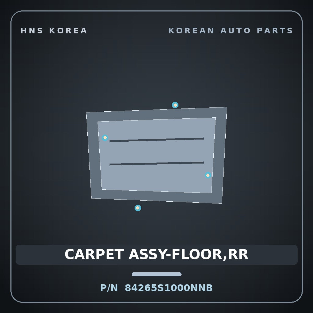 Genuine Mobis CARPET ASSY-FLOOR,RR 84265S1000NNB for Santa Fe 2018 HNS Parts Korea