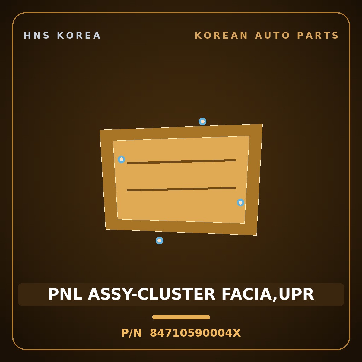 Genuine Mobis PNL ASSY-CLUSTER FACIA,UPR 84710590004X for Solati 2014 HNS Parts Korea