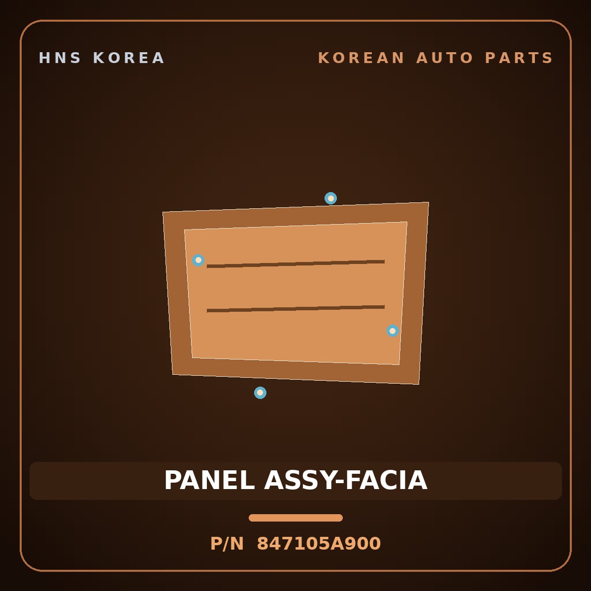 Genuine Mobis PANEL ASSY-FACIA 847105A900 for County 2004 HNS Parts Korea