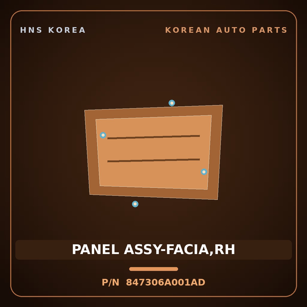 Genuine Mobis PANEL ASSY-FACIA,RH 847306A001AD for Mega Truck 2008 HNS Parts Korea