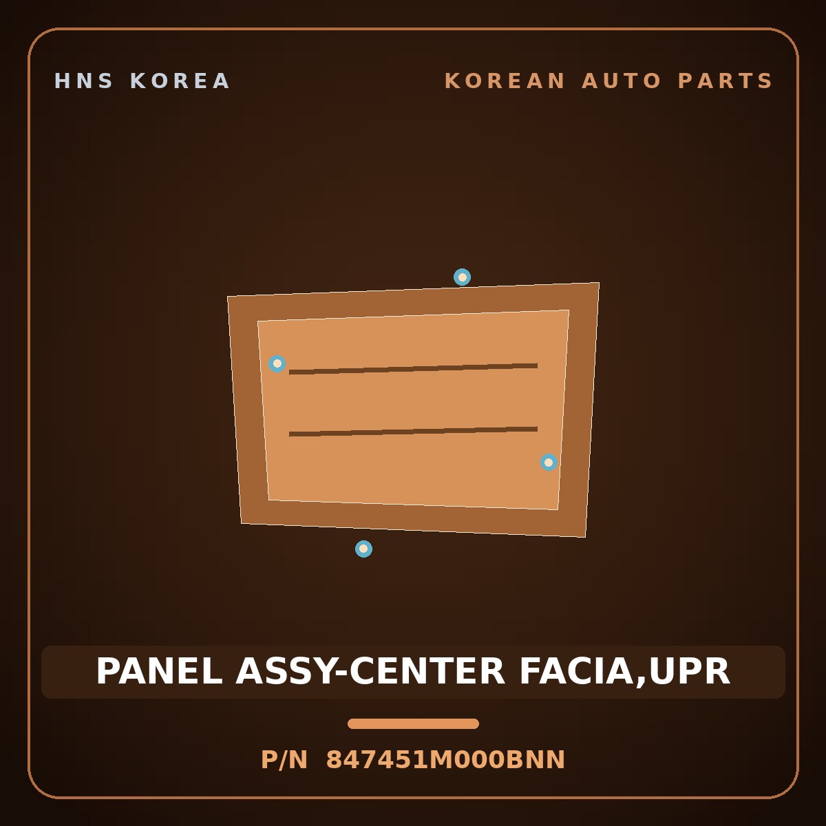 Genuine Mobis PANEL ASSY-CENTER FACIA,UPR 847451M000BNN for Forte 2008 HNS Parts Korea