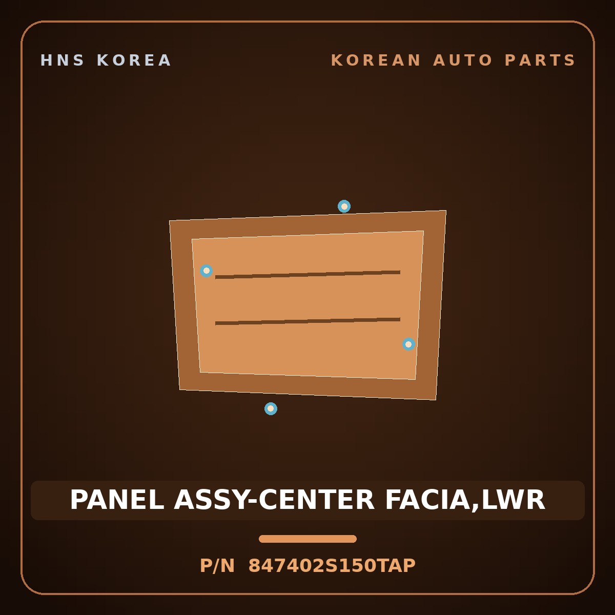 Genuine Mobis PANEL ASSY-CENTER FACIA,LWR 847402S150TAP for Tucson 2010 HNS Parts Korea
