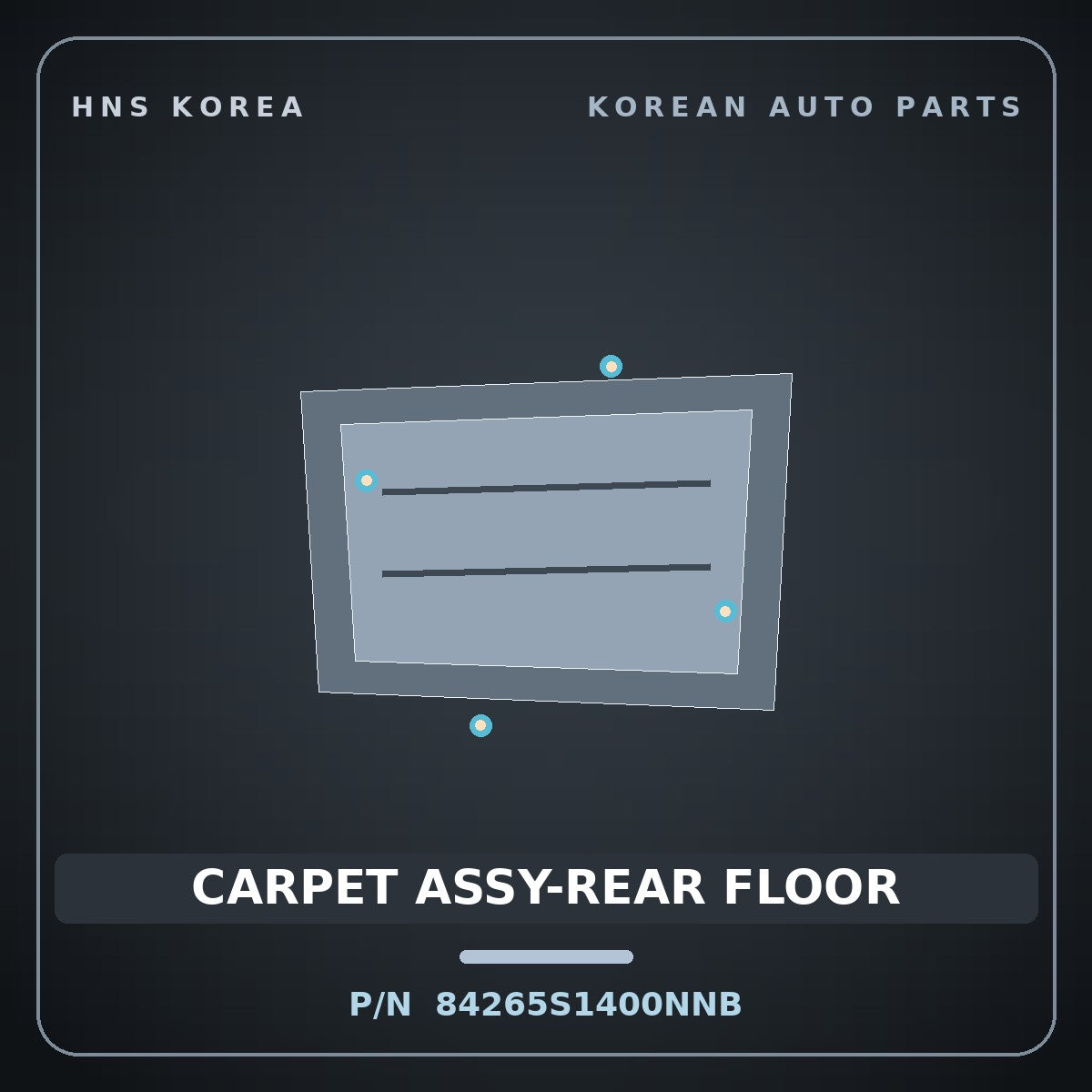 Genuine Mobis CARPET ASSY-REAR FLOOR 84265S1400NNB for Santa Fe 2020 HNS Parts Korea